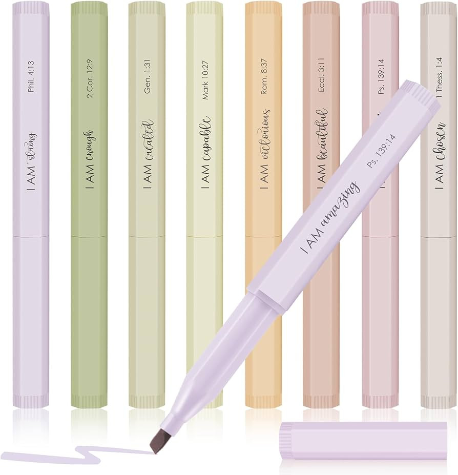 Bible Highlighters No Bleed, 8 Pcs Cute Boho Earthy Aesthetic Highlighters Set with Soft Chisel T... | Amazon (US)