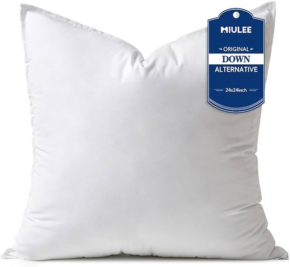 MIULEE 24x24 Down Alternative Pillow Insert Euro Decorative Throw Pillow 24 Inch Body Pillow Bed ... | Amazon (US)