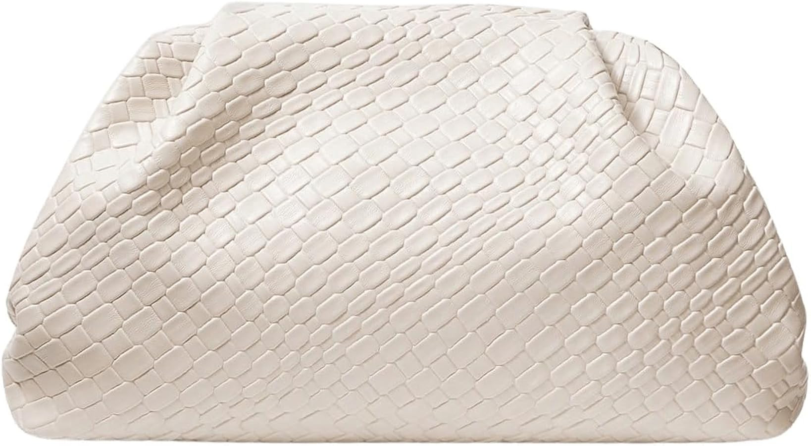 QWINEE Women's Woven Evening Bag Dumpling Clutch Purse No Strap Handbags Elegant Faux PU Leather ... | Amazon (US)