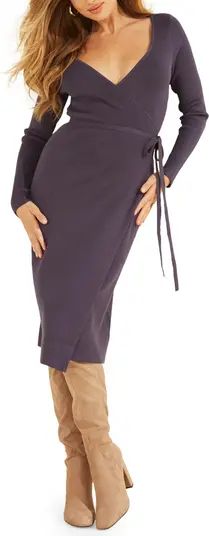 Everly Long Sleeve Wrap Sweater Dress | Nordstrom