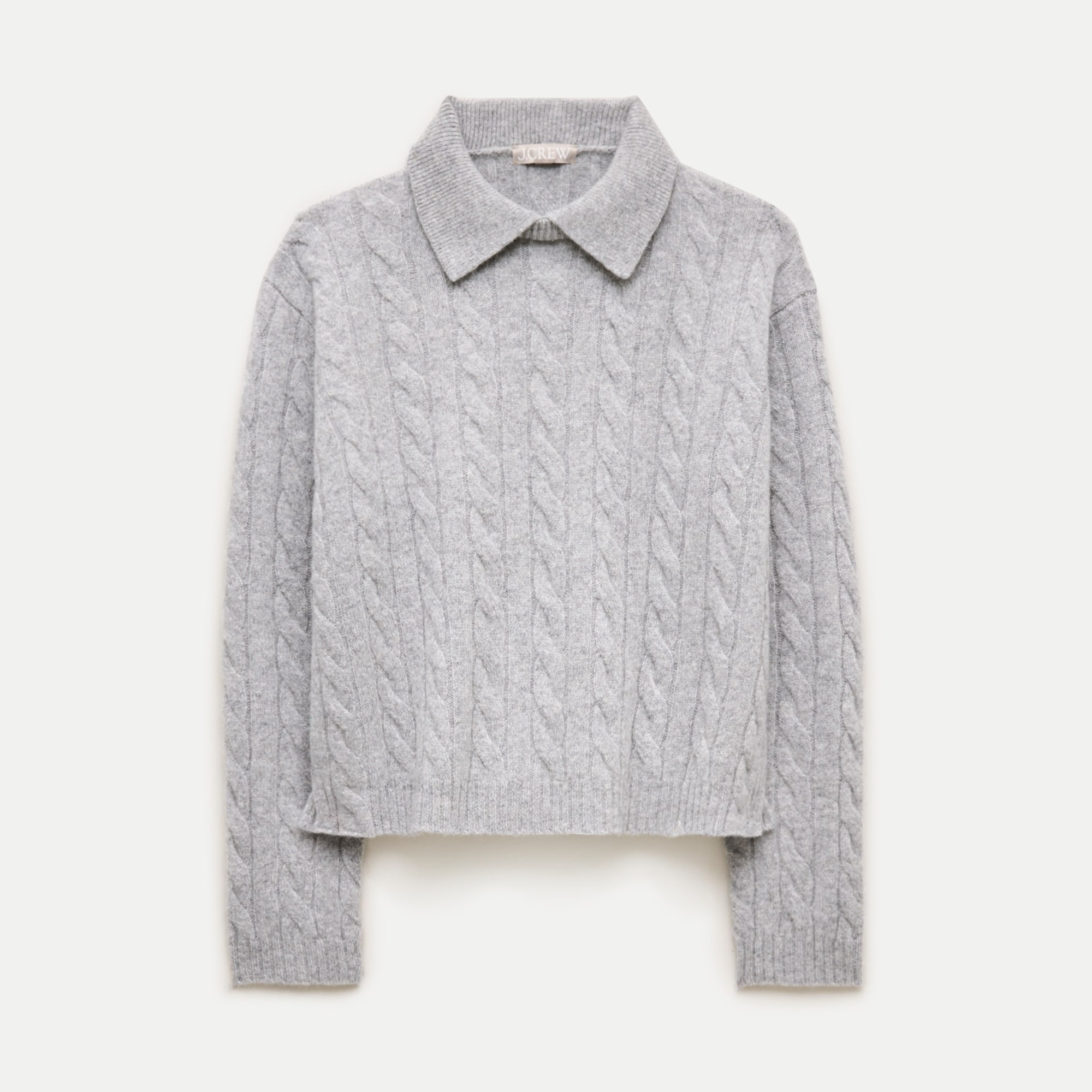 Cable-knit sweater-polo in vintage wool | J. Crew US