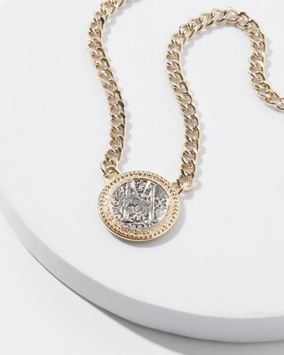 Mixed-Metal Coin Short Necklace | White House Black Market | White House Black Market