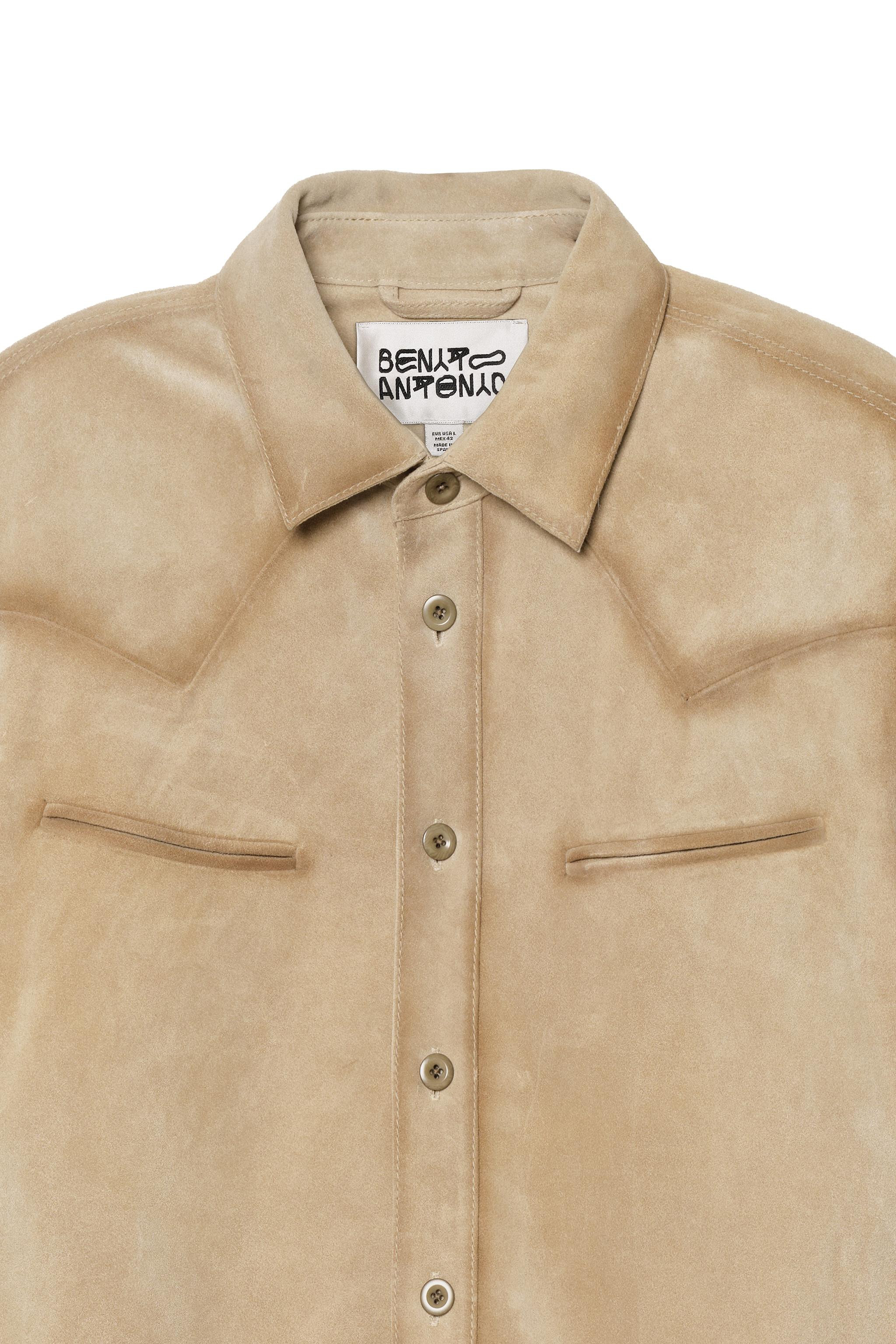 REGULAR FIT SUEDE LEATHER OVERSHIRT | Zara US