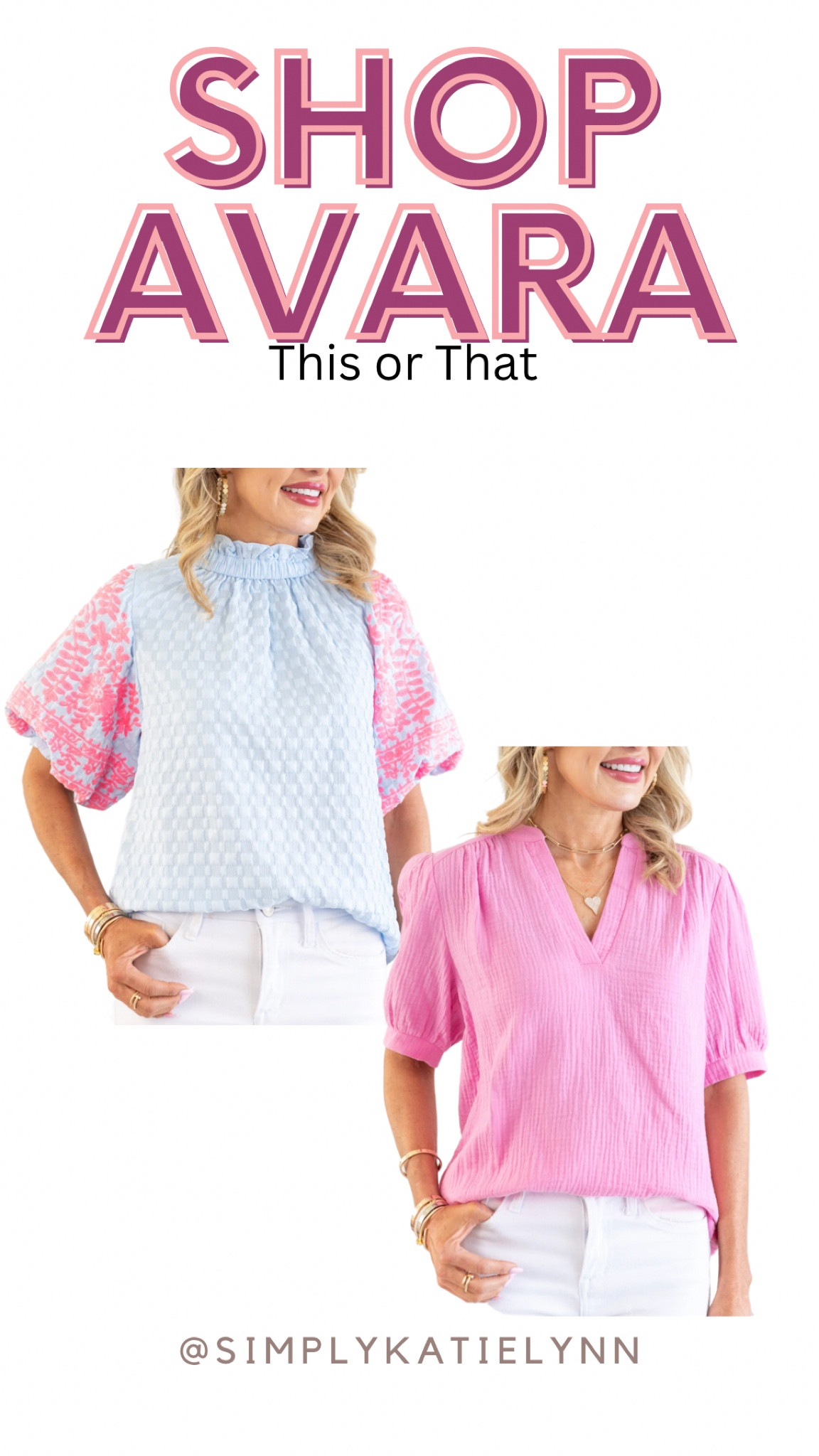 Spring colors are my favorite! How pretty are these two tops by Shop Avara?! Use my code at checkout KATIELYNN15

#LTKworkwear #LTKSeasonal #LTKFind