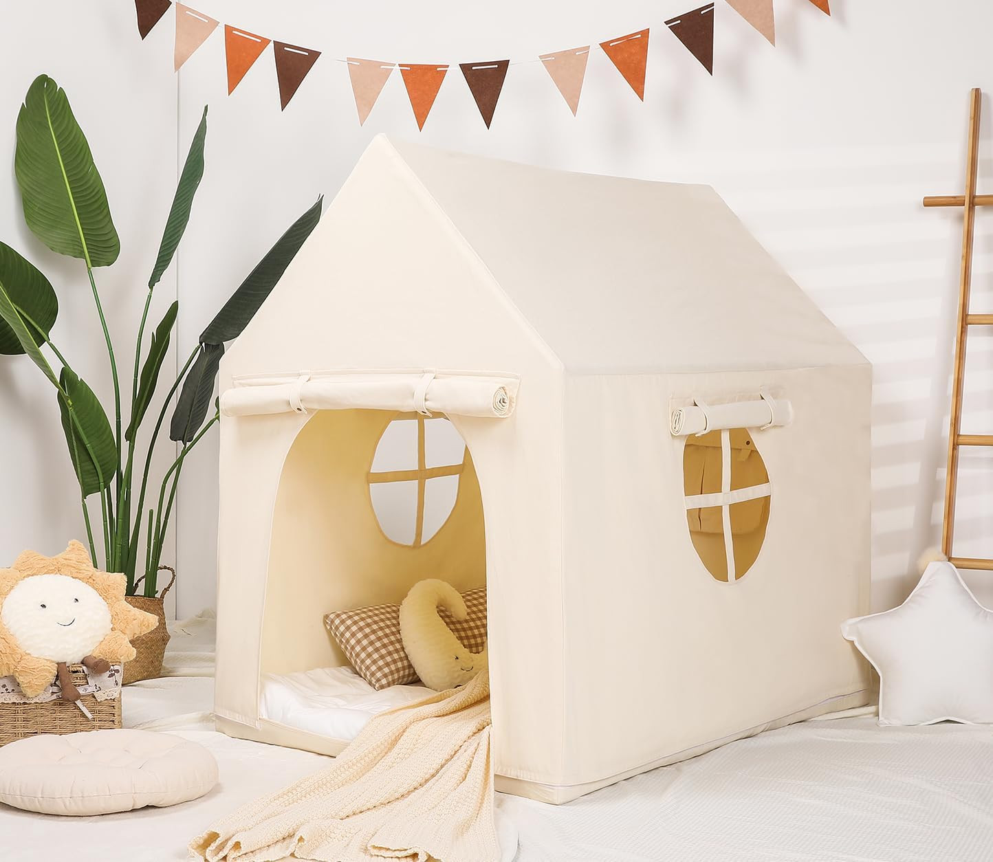 Canvas Kids Play Tent Indoor Toddler Playhouse Playroom Inside Children Teepee Tents Playhouse fo... | Amazon (US)