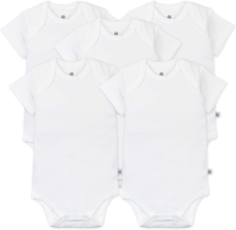HonestBaby baby-boys 5-pack Short Sleeve Bodysuits One-piece 100% Organic Cotton for Infant Baby ... | Amazon (US)