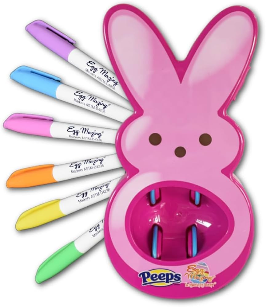 The Eggmazing Easter Egg Decorator - Peeps Bunny - Arts and Craft Set Includes 6 Colorful Markers... | Amazon (US)