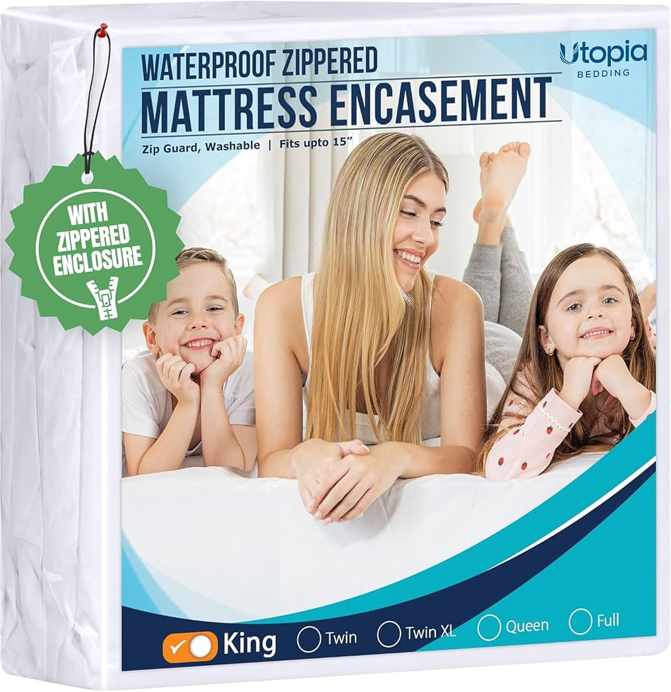 Utopia Bedding King Size Mattress Protector Zippered, 100% Waterproof | Amazon (US)