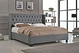 Benjara Benzara Wooden Full Size Platform Bed with Button Tufted Headboard, Gray | Amazon (US)