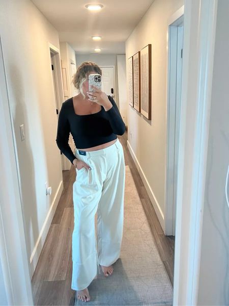 Love a great tailored trouser with a fitted cropped top! Hollister tailored trouser, square neck cropped fitted top, spring outfit, date night outfit, casual spring outfit, midsize outfit, work outfit, travel outfit, resort wearr

#LTKfindsunder100 #LTKmidsize #LTKstyletip