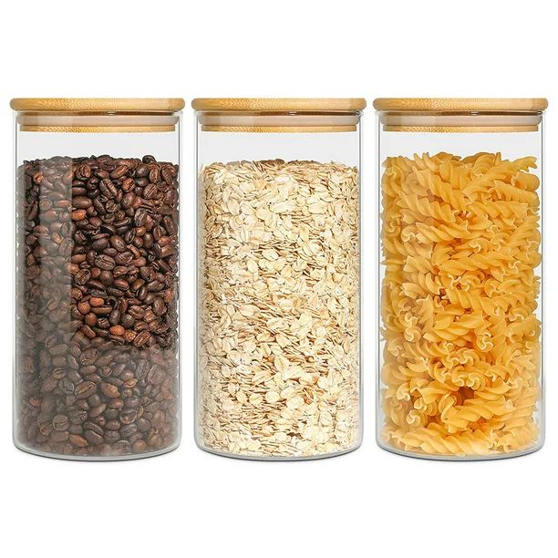 3 PackGlass Food Storage Jars, 40 oz Glass Food Containers with Airtight Bamboo Lids Kitchen Glas... | Walmart (US)