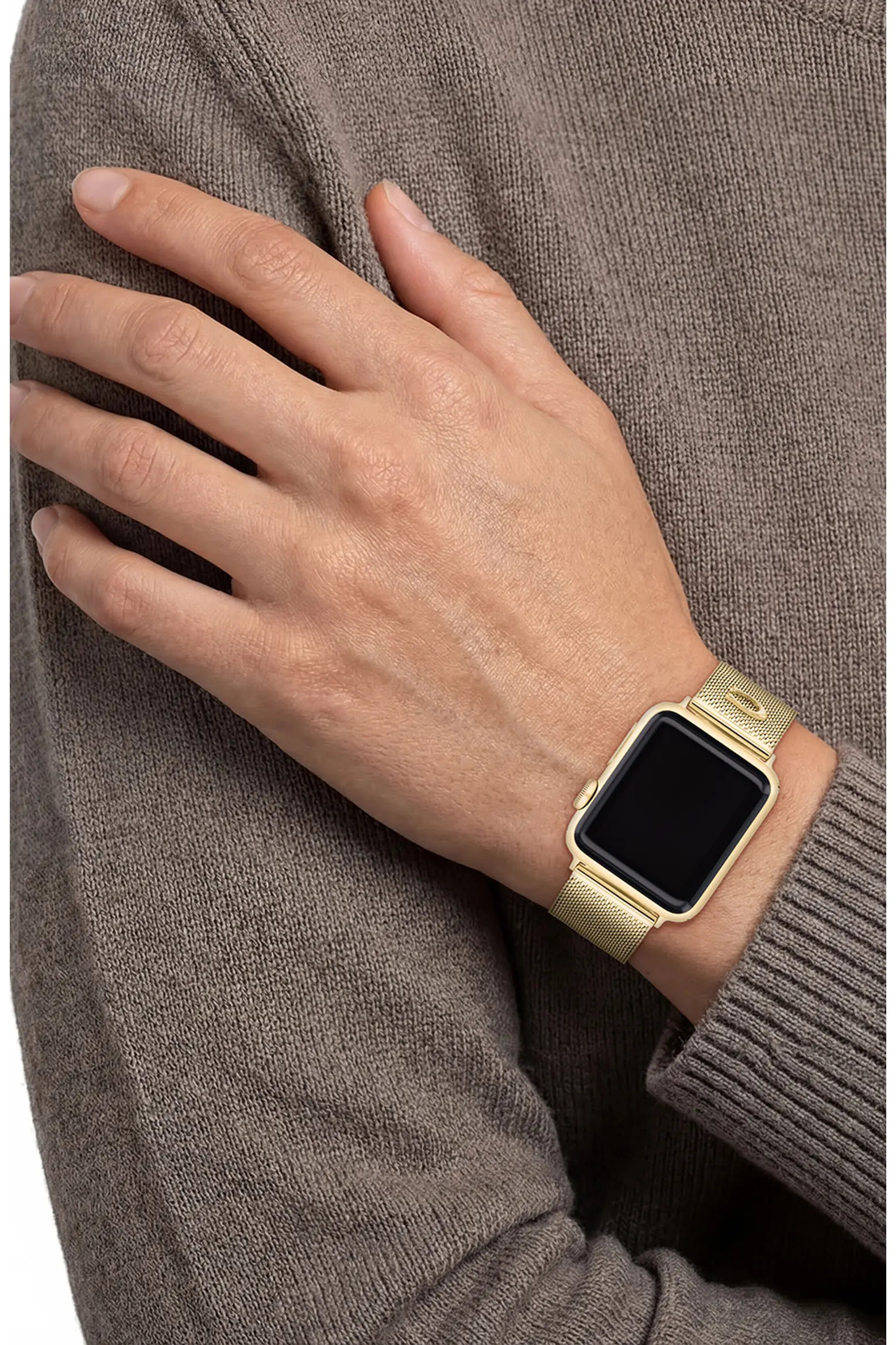 COACH 20mm Goldtone Stainless Steel Mesh Apple Watch® Watchband (Women) | Nordstrom | Nordstrom