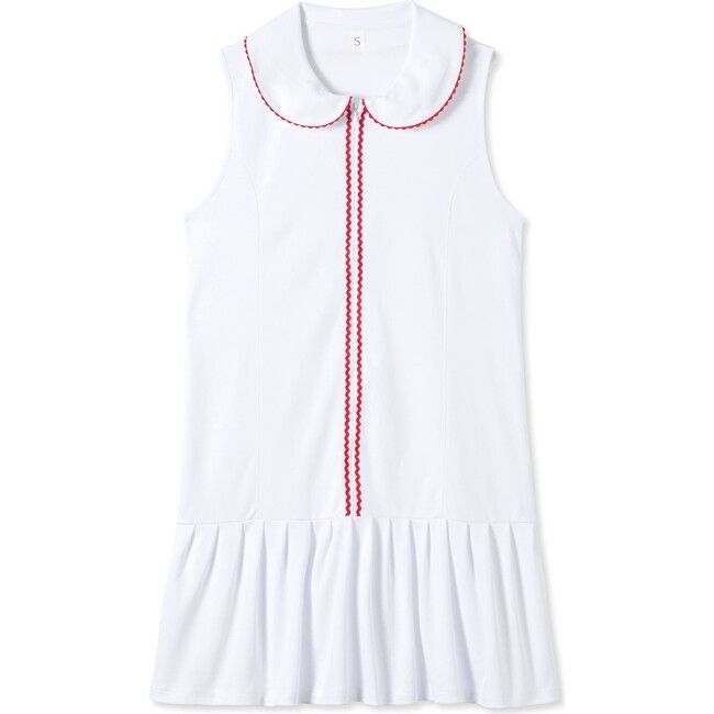 Classic Prep | Women's Vivian Tennis Dress, Bright (White w/ Red, Size X-Large) | Maisonette | Maisonette