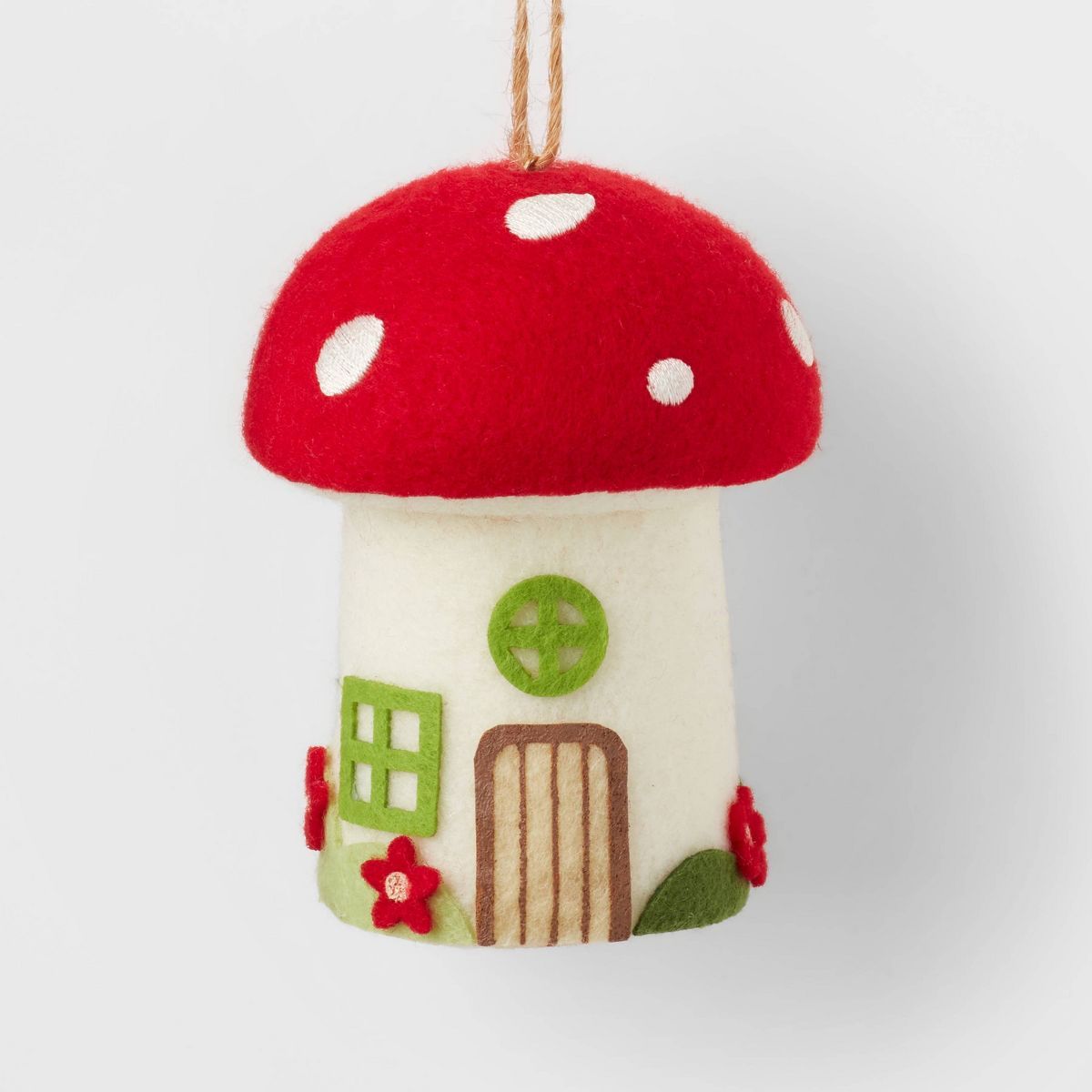 Fabric Mushroom House Christmas Tree Ornament Red - Wondershop™ | Target