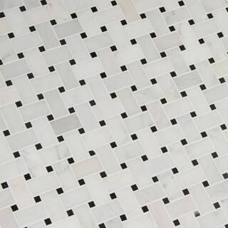 MSI Greecian White Basketweave 12 in. x 12 in. x 10 mm Polished Marble Mosaic Tile (10 sq. ft. / ... | The Home Depot