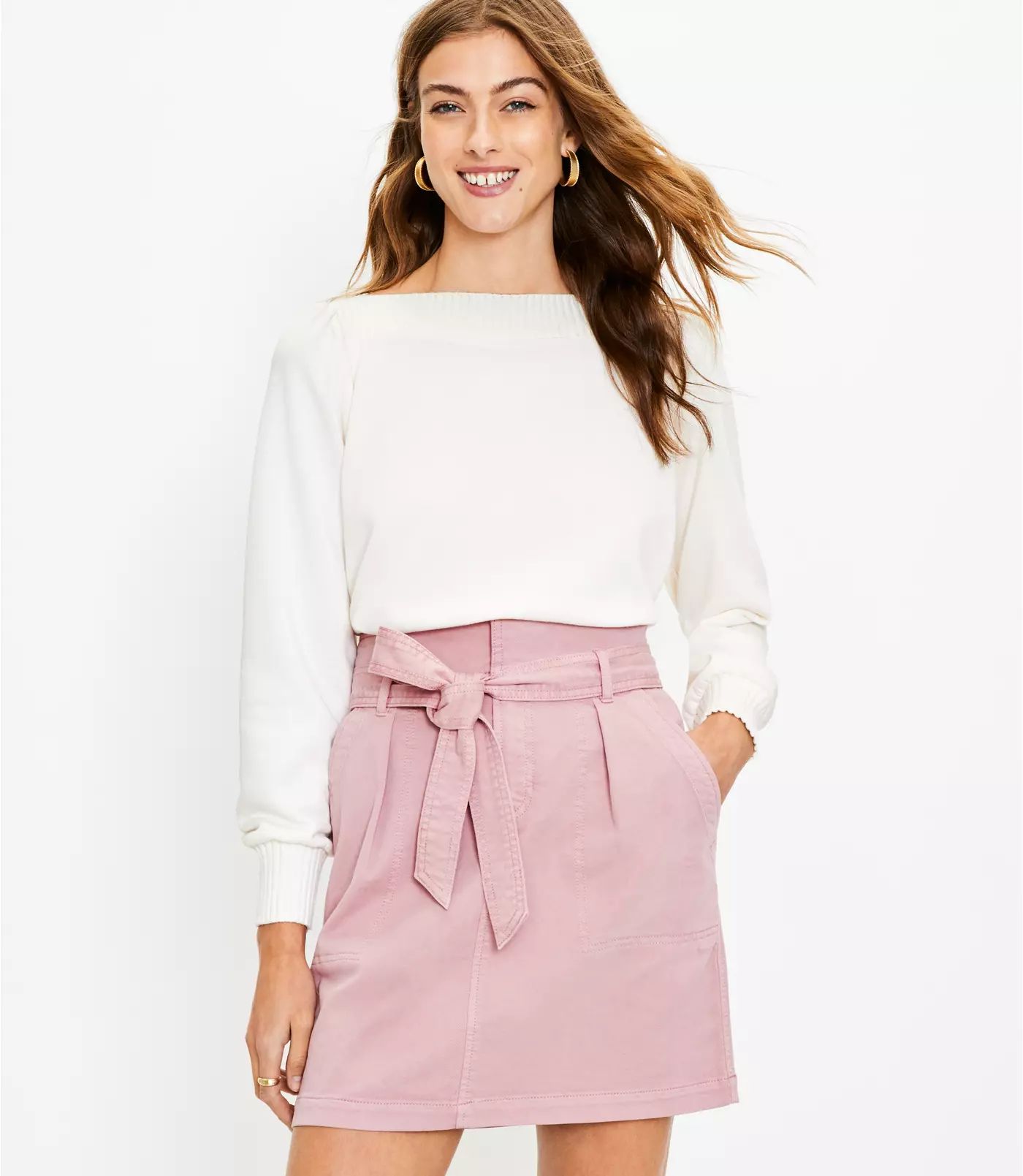 Tie Waist Pocket Skirt | LOFT | LOFT