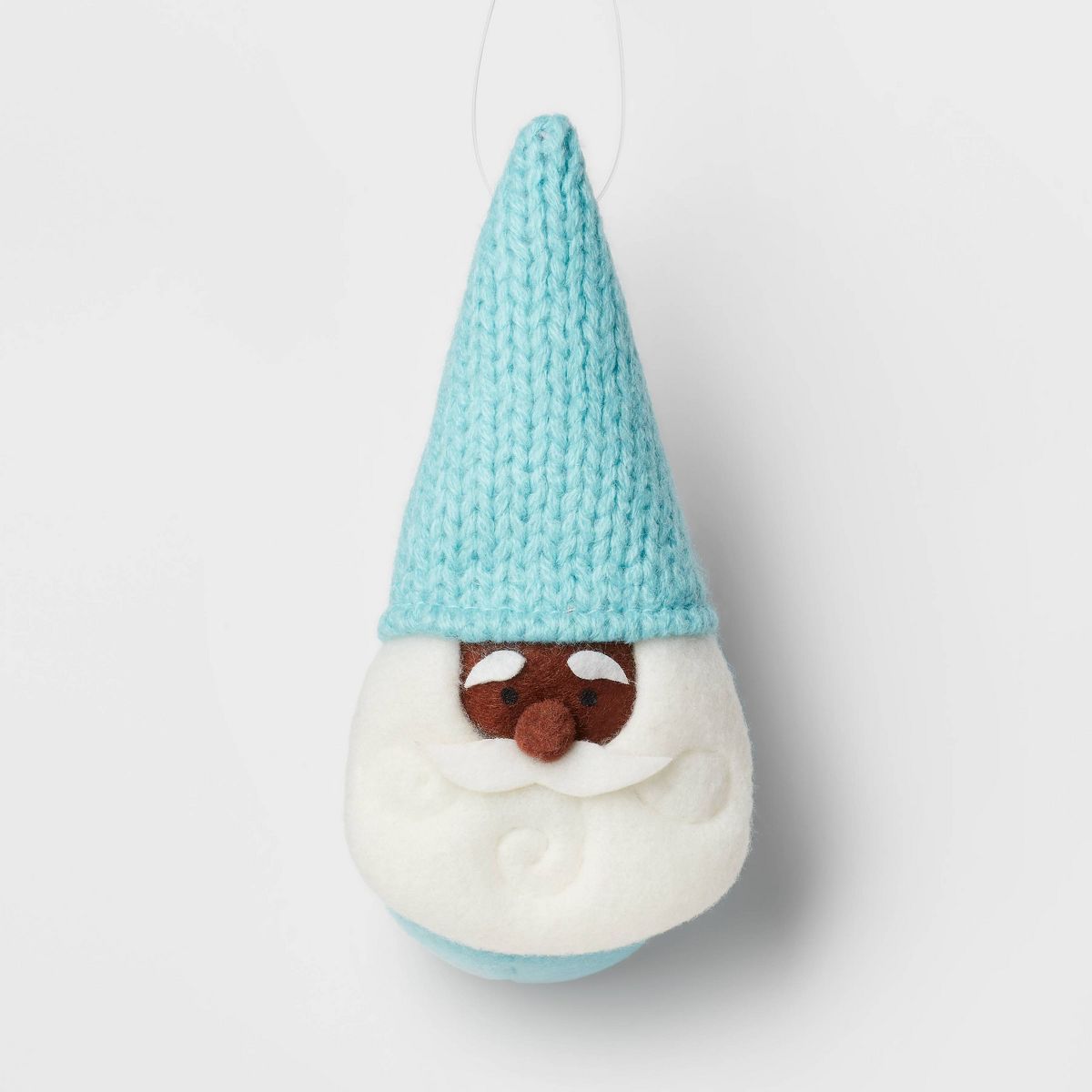 Fabric Gnome Santa Wearing Knit Hat Christmas Tree Ornament Aqua - Wondershop™ | Target