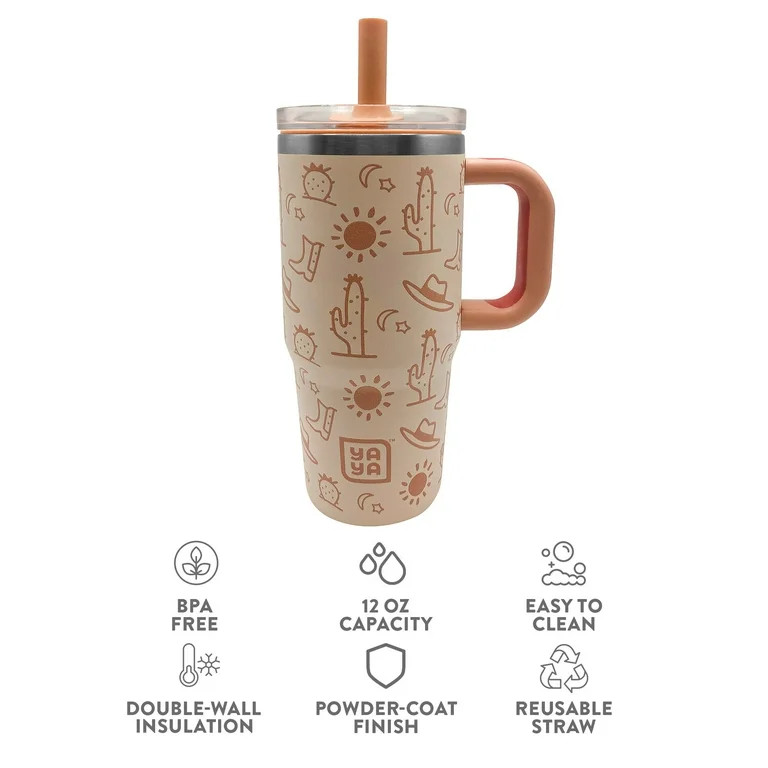 YAYA My First Travel Tumbler for Toddlers 3+ with Reusable Straw and Spill-Safe Lid, 12oz, Wester... | Walmart (US)