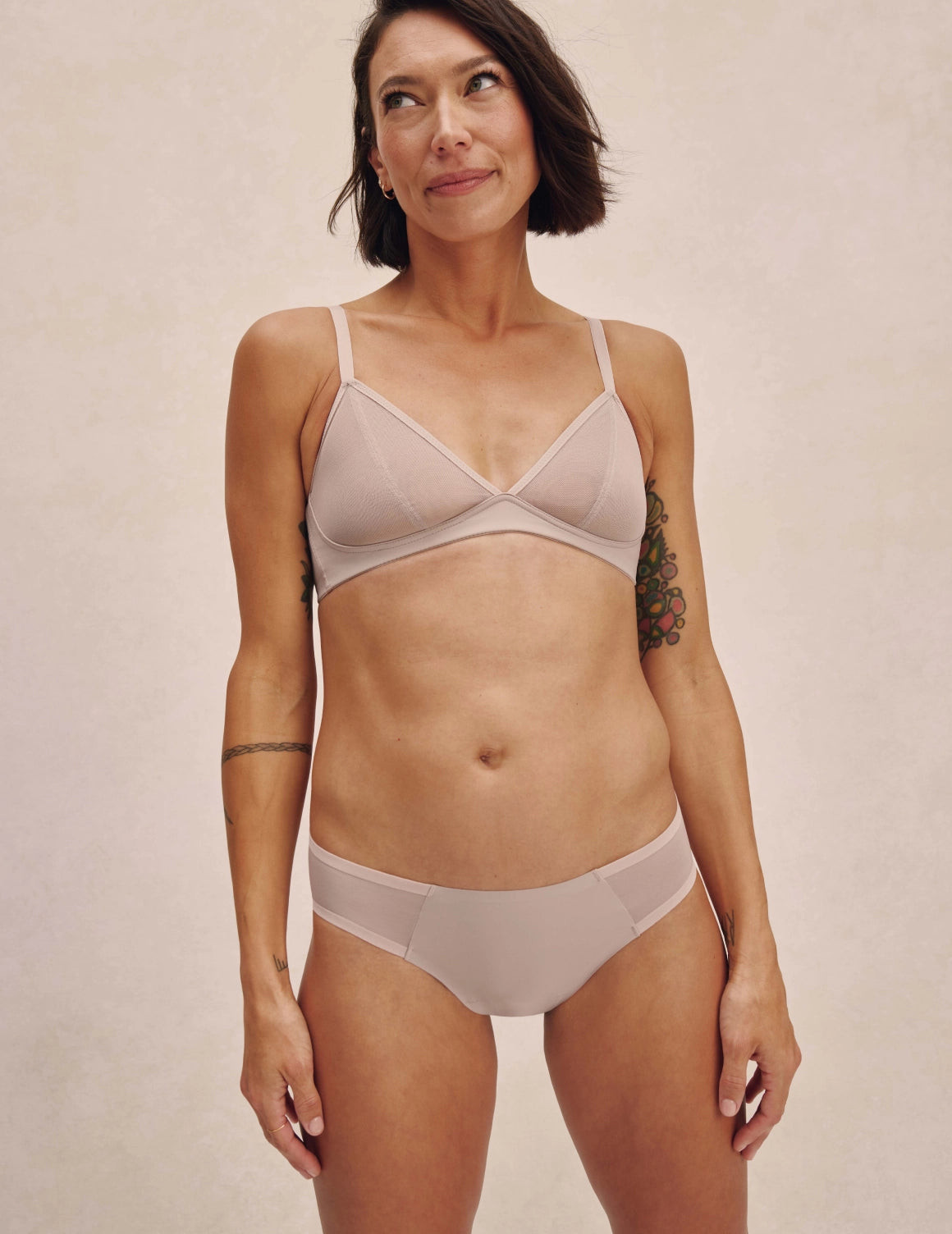 Mesh Deep V Bra & Underwear Set | Knix