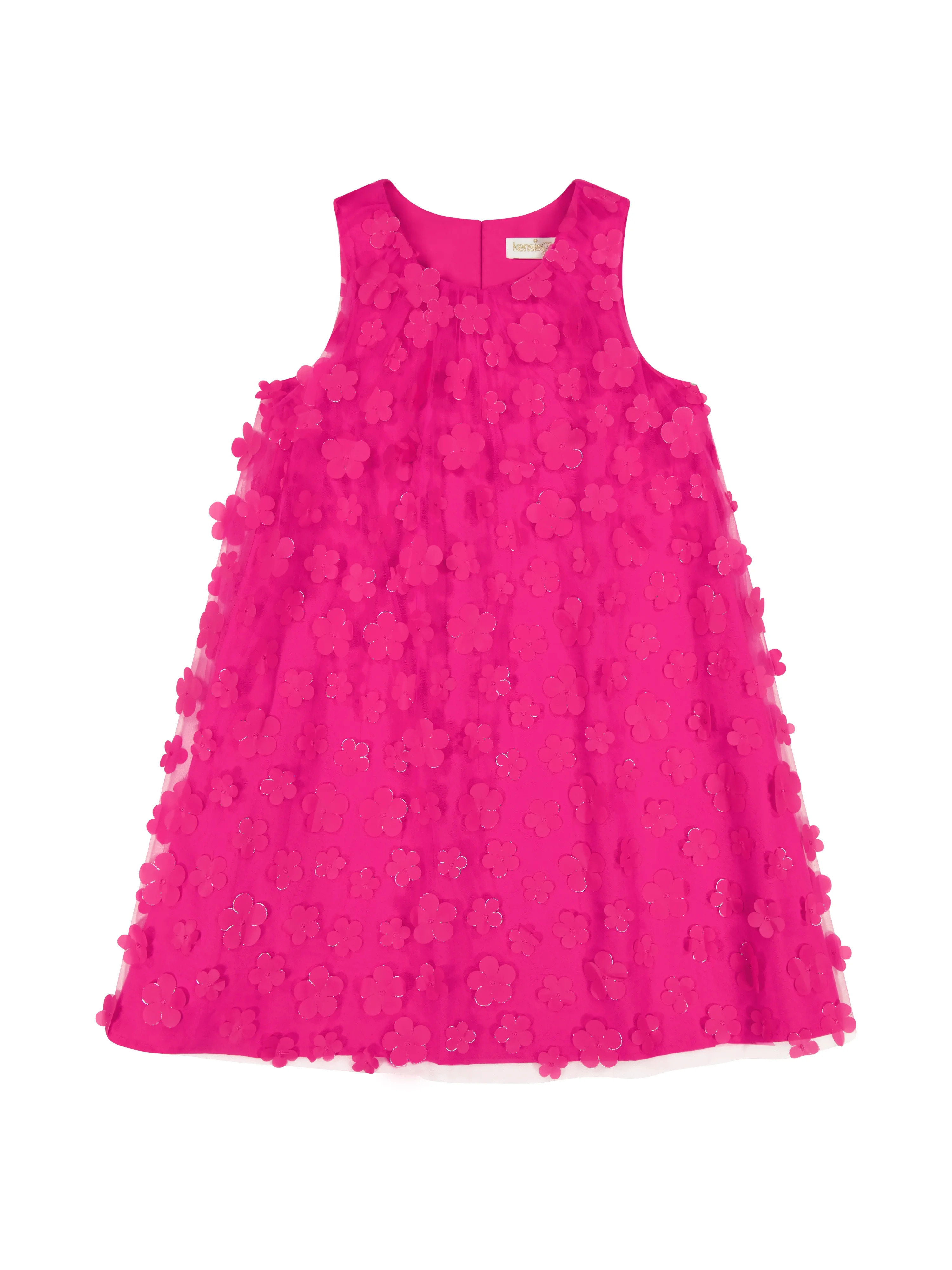 Kensie Girl Tulle Sleeveless 3D Floral Dress, Sizes 4-16 | Walmart (US)