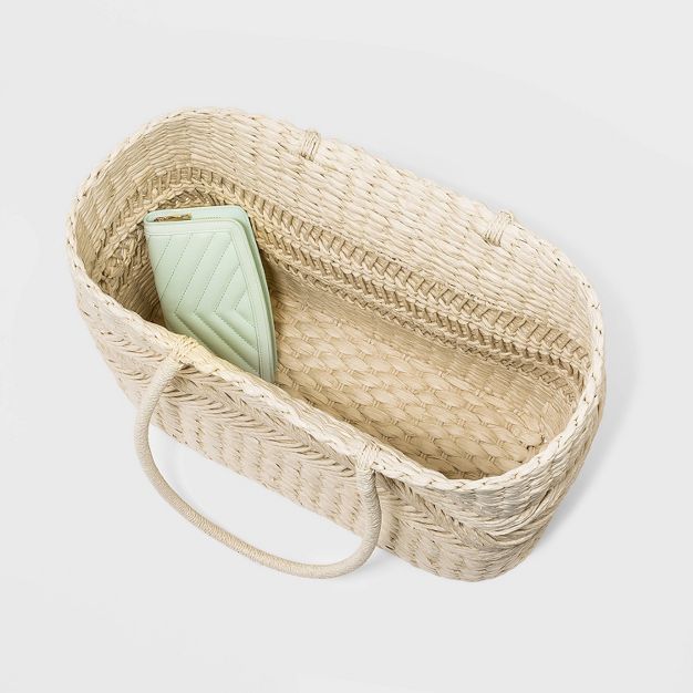Straw Tote Handbag - A New Day™ Light Beige | Target