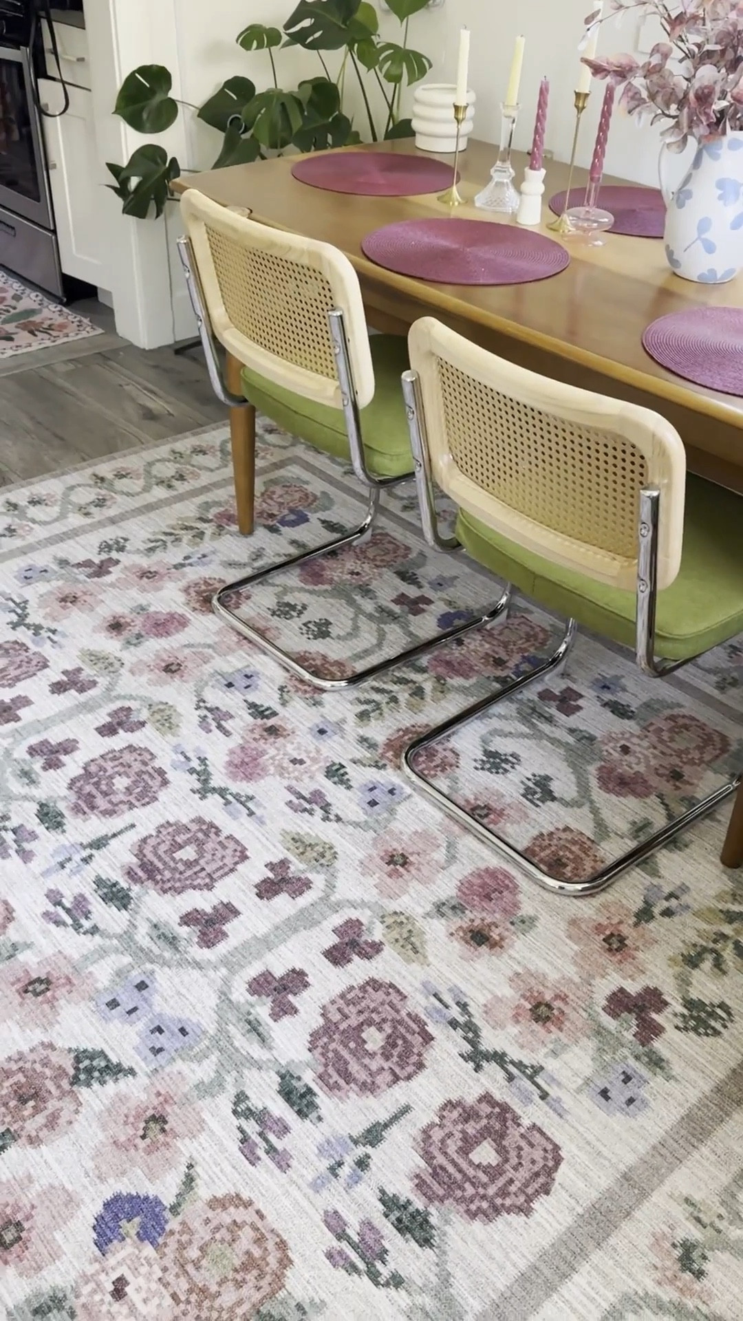 New rug loading! I was looking for something more low pile and easy to clean, and I found the perfect floral rug from Loloi  

#LTKHome
