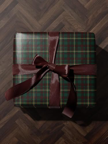 Traditional Green & Red Plaid Wrapping Paper, Vintage Checkered Gift Wrap Roll and Sheets, Bulk Rustic Tartan Packaging Paper for Christmas Birthday Wedding Party, Classic Holiday Gift Wrap for Men Women Kids | Amazon (US)