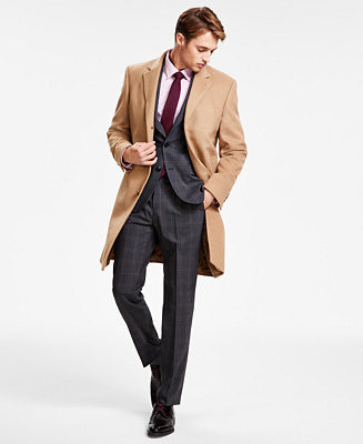 Michael Kors Men's Classic Fit Luxury Wool Cashmere Blend Overcoats - Macy's | Macy's
