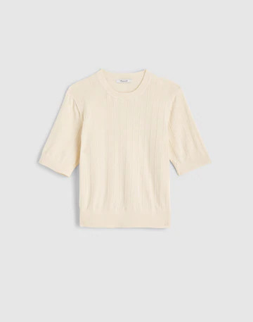 Pointelle-Stitch Crewneck Sweater Tee | Madewell