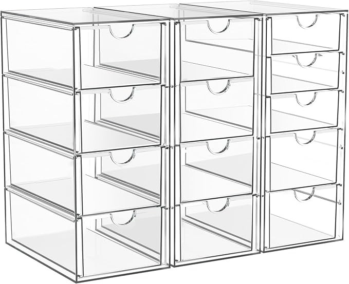 Acrylic Makeup Organizer with 13 Drawers, Bathroom Counter Organizer, Acrylic Organizers, Desk Or... | Amazon (US)