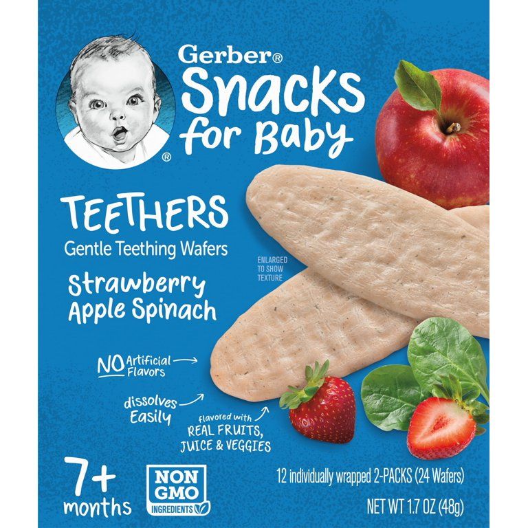 Gerber Snacks for Baby Teethers, Strawberry Apple Spinach, 1.7 oz Box (12 Pack) | Walmart (US)