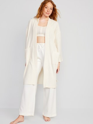 Oversized Waffle-Knit Tie-Belt Robe for Women | Old Navy (US)