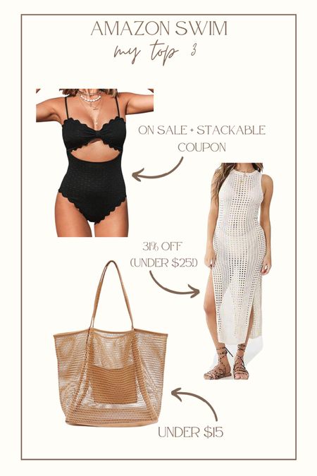 My top 3 Amazon swim must haves for summer! 
Summer outfit
Beach outfit
Pool day
Swimsuit 
Coverup

#LTKSaleAlert #LTKSwim #LTKFindsUnder50