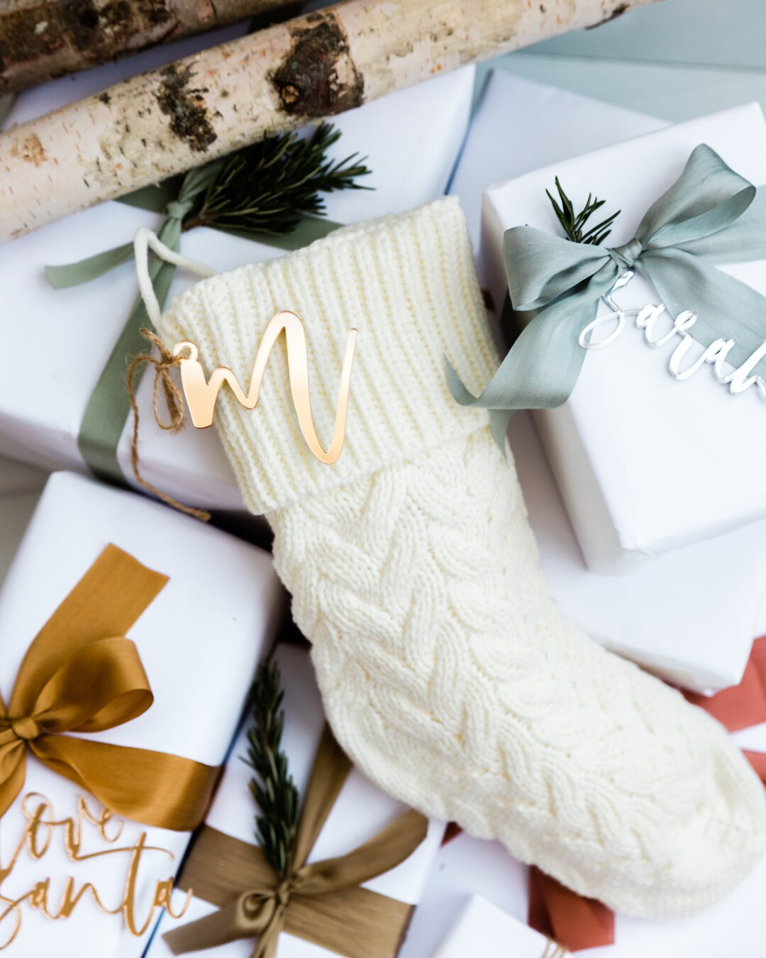 Personalized Monogram Acrylic Christmas Ornament, Monogram Gift Tag, Custom Monogram Keepsake, We... | Etsy (US)