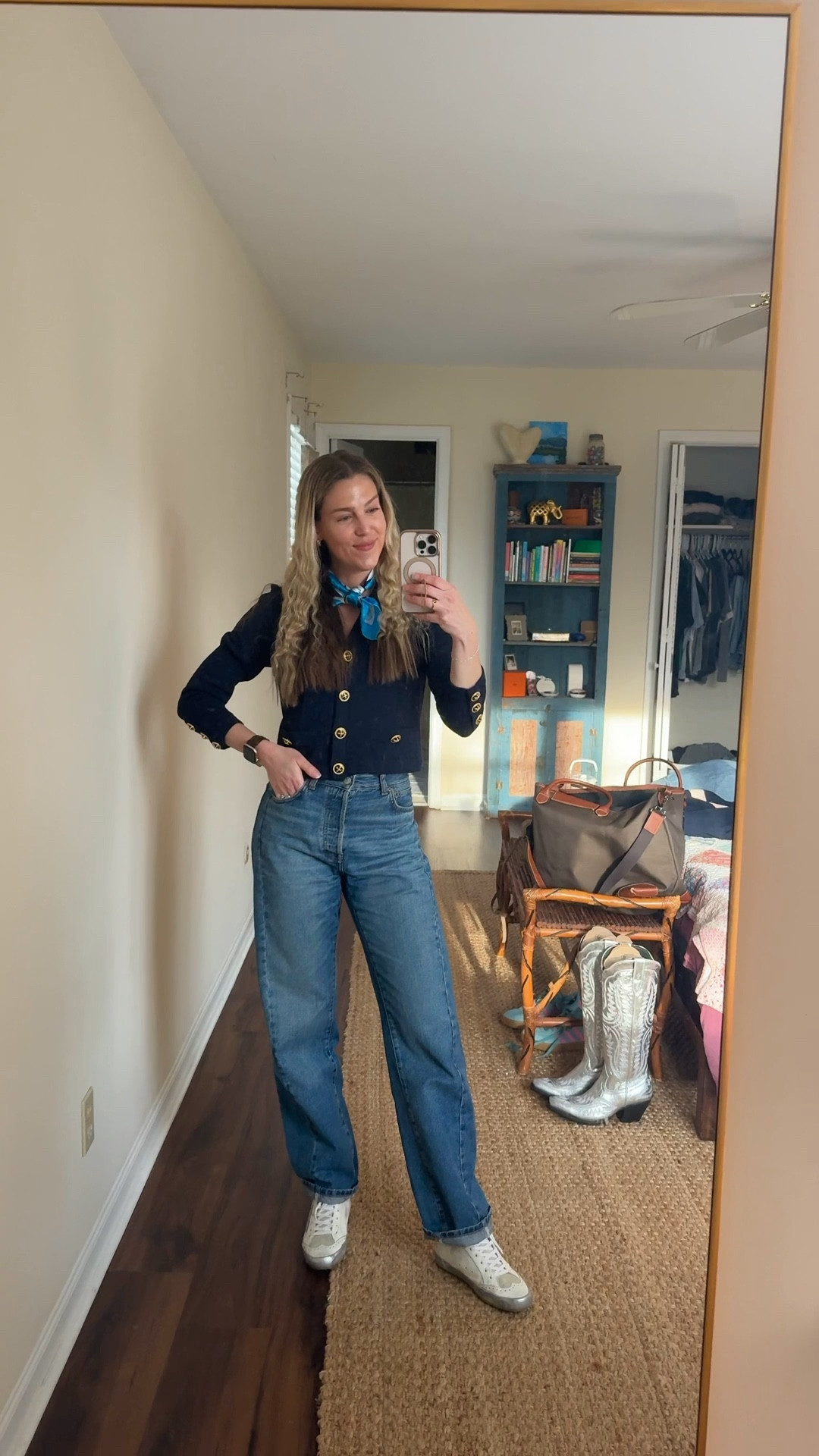 Cardigan - found at consignment sale, linking similar 

Jeans - wearing the curvy style in a size 23, normally I’m a 24 in Madewell. 

Sneakers - older, linking similar  

#LTKSeasonal