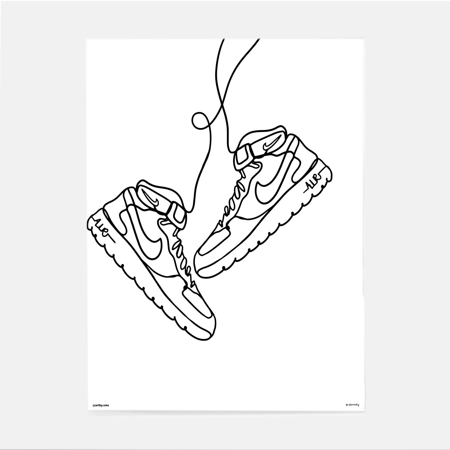 Dormify Hanging Sneakers Print By artby.cms | Dorm Essentials - 9" x 12" - Dormify | Dormify