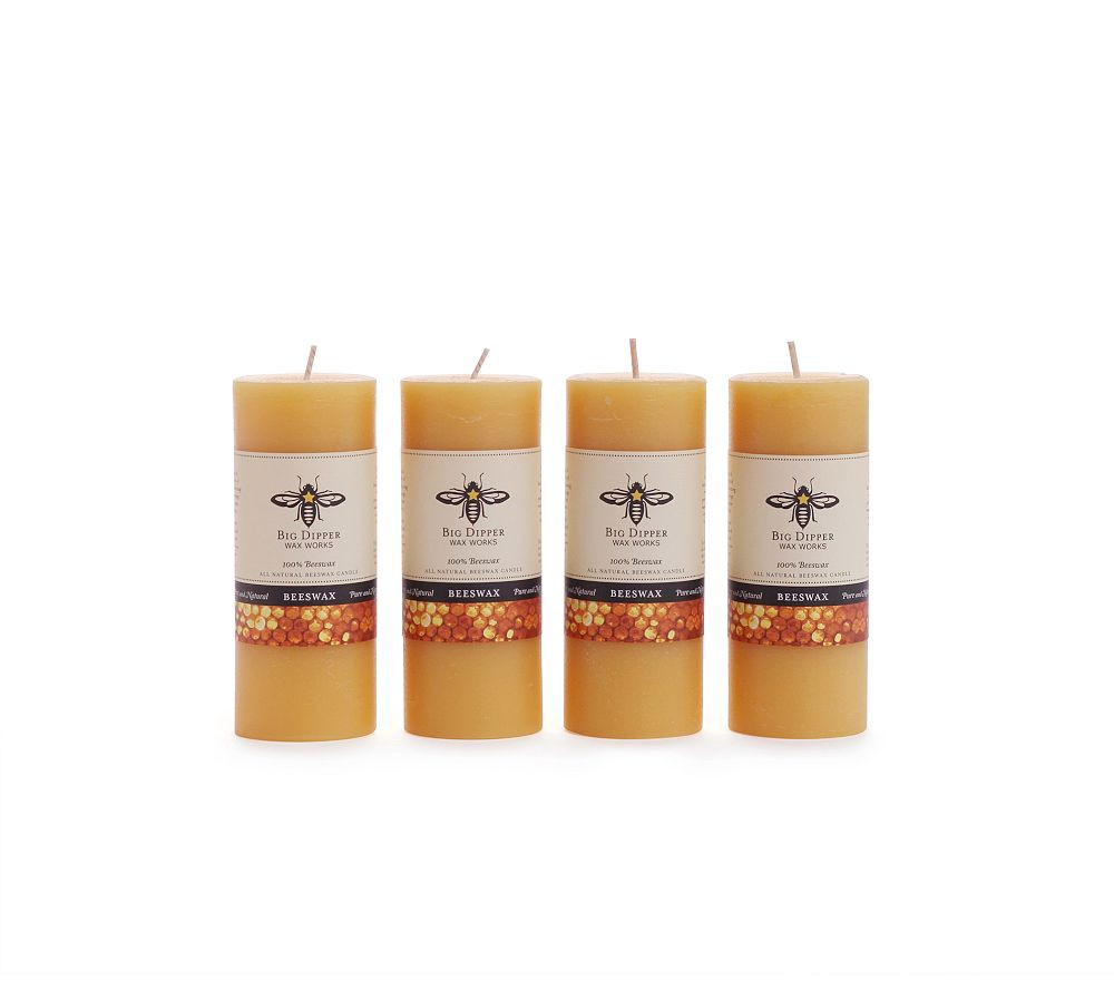 Beeswax Pillar Candles, Set of 4 | Pottery Barn (US)