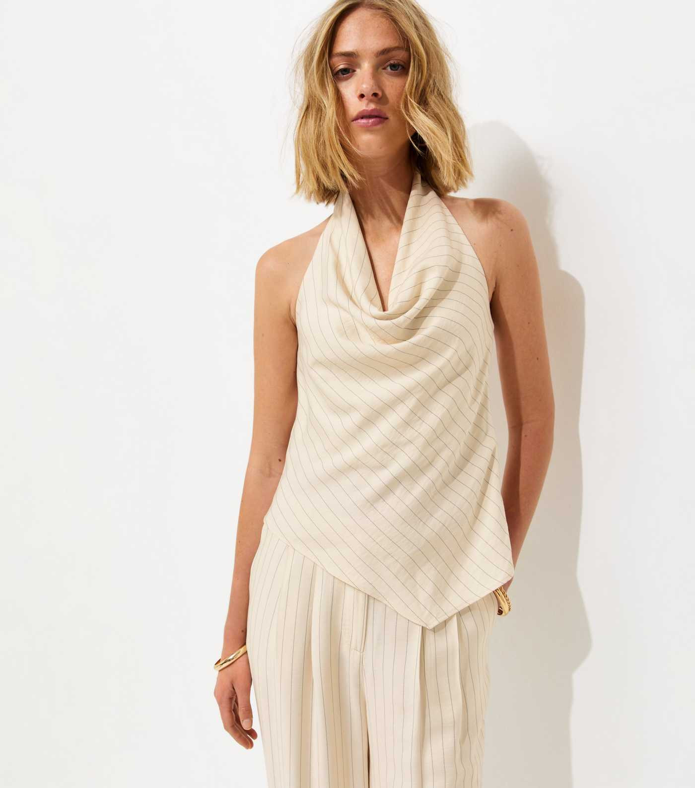 White Striped Halterneck Top | New Look | New Look (UK)