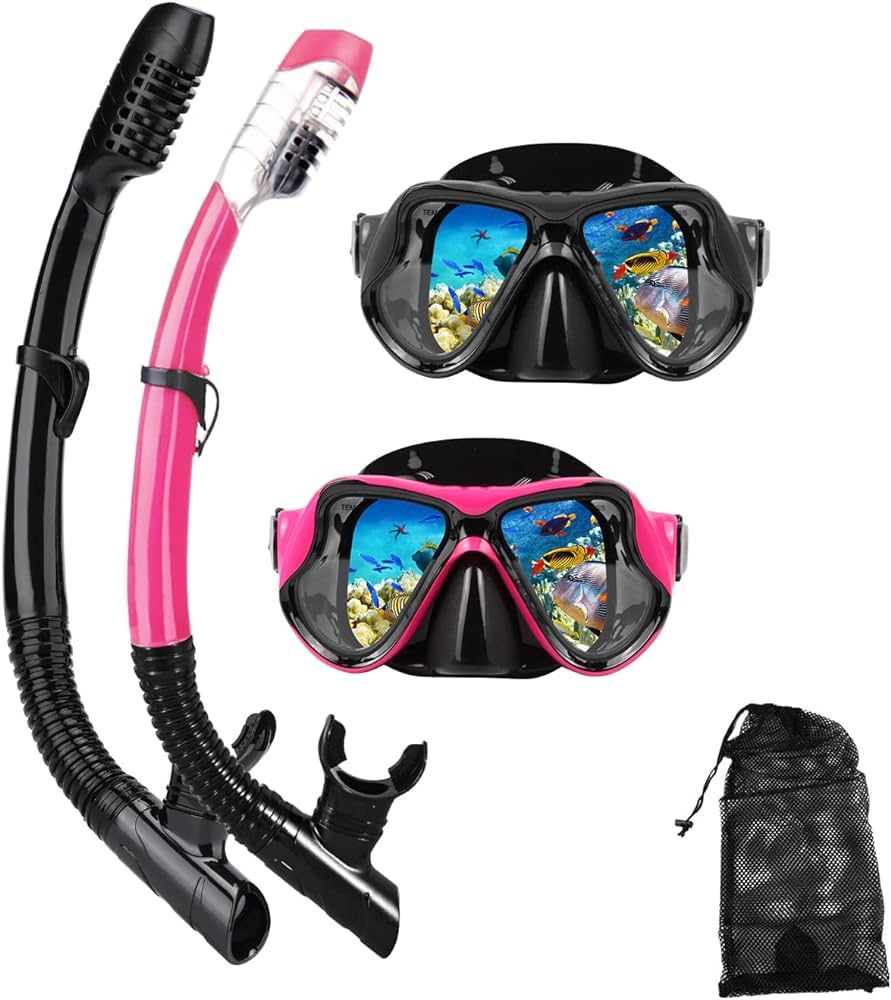 DIPUKI Snorkeling Gear for Adults Snorkel mask Set Scuba Diving mask Dry Snorkel Swimming Glasses... | Amazon (US)