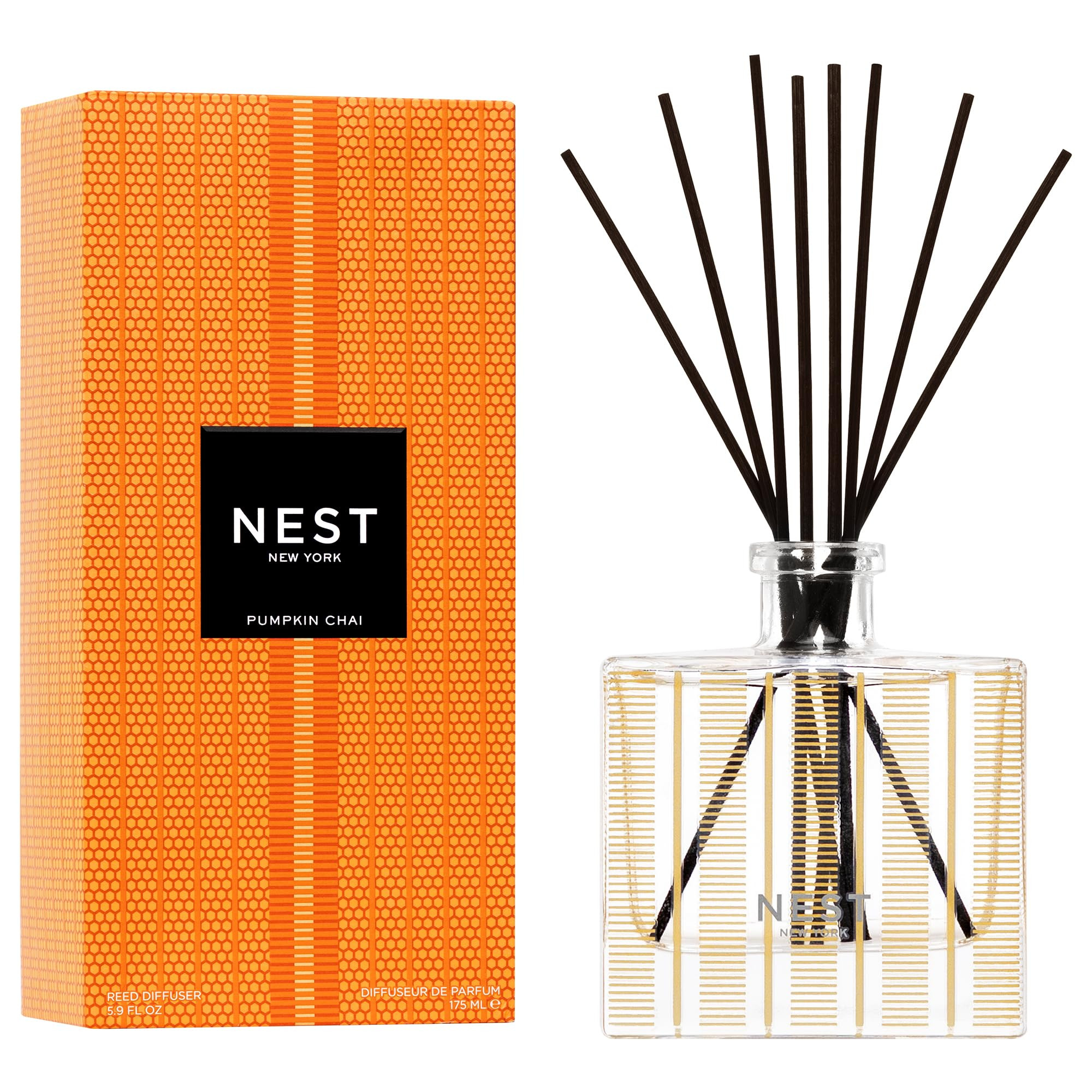 NEST New York Reed Diffuser, Pumpkin Chai - 5.9 fl oz - Fragrance for Up to 90 Days - Reusable, R... | Amazon (US)