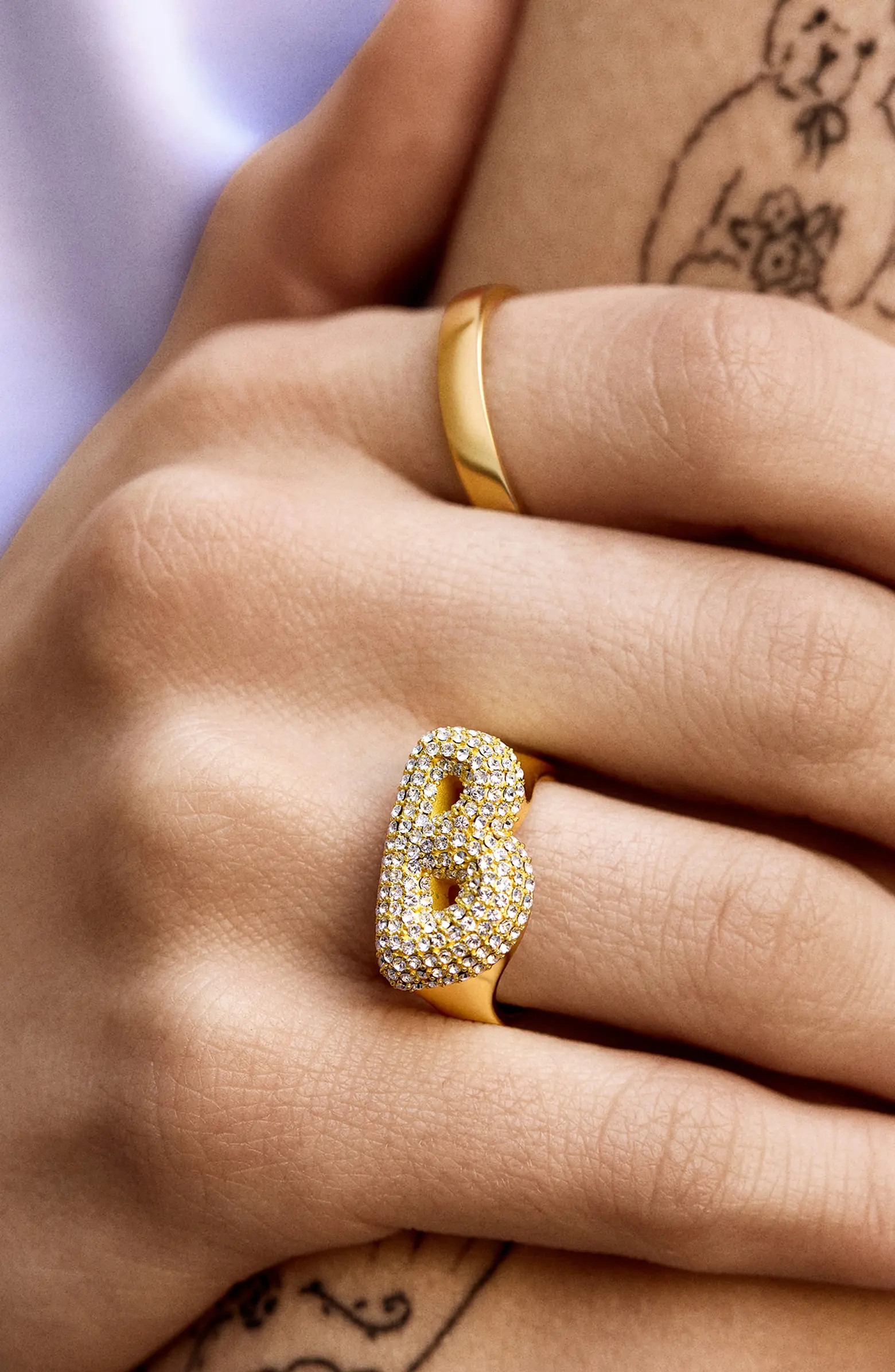 Pavé Bubble Initial Ring | Nordstrom