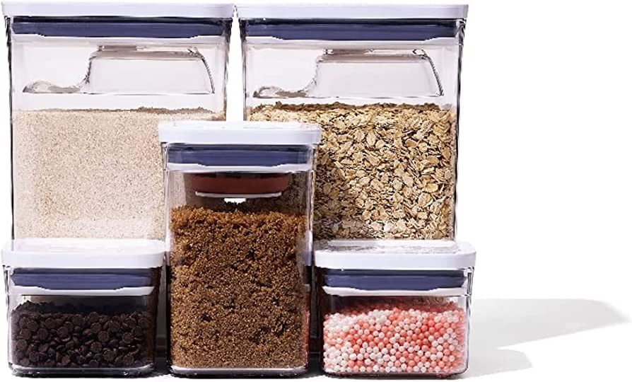 OXO Good Grips 8-Piece Baking Essentials POP Container Set, White | Amazon (US)