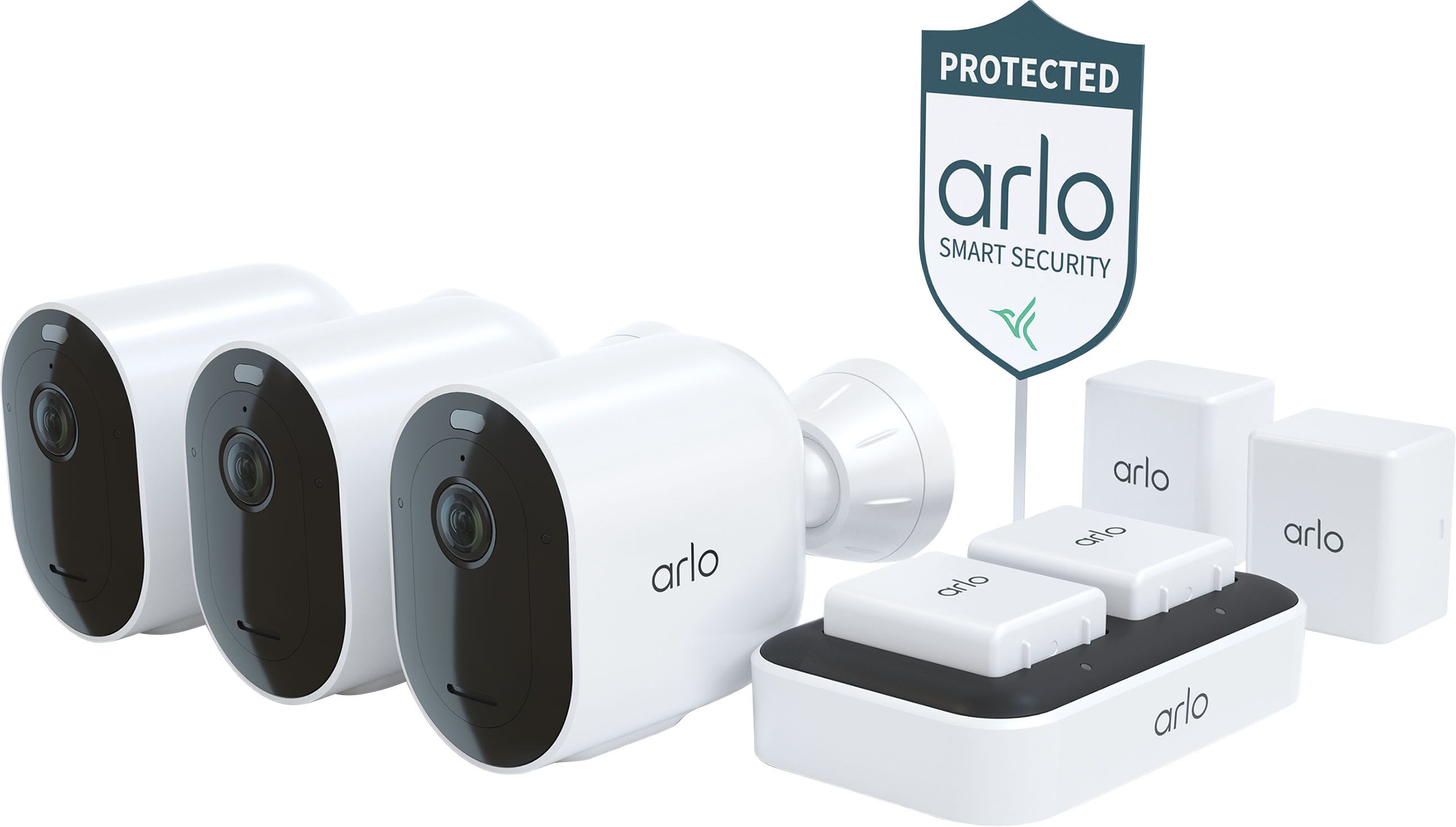 Arlo Pro 4 Spotlight Camera Security Bundle 3 Wire-Free Cameras Indoor/Outdoor 2K with Color Nigh... | Best Buy U.S.