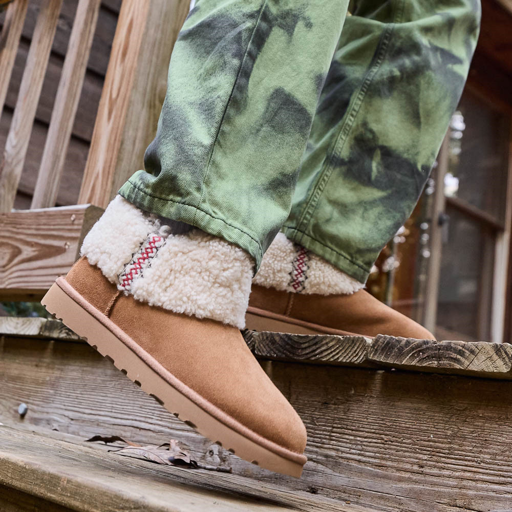 Womens UGG® Ultra Mini UGG Braid Boot - Chestnut | Journeys