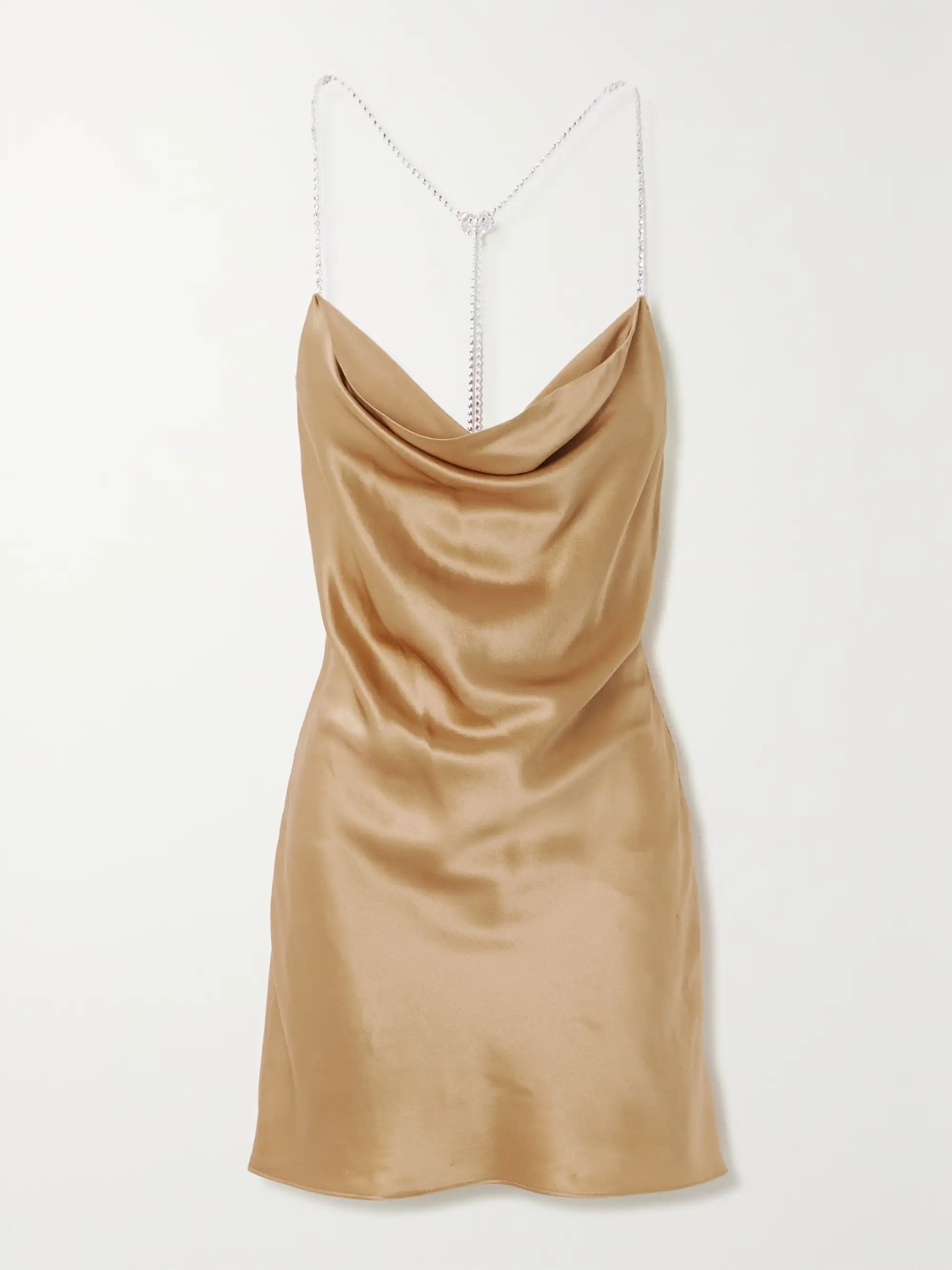 Nicole crystal-embellished draped silk-satin mini dress | NET-A-PORTER (UK & EU)