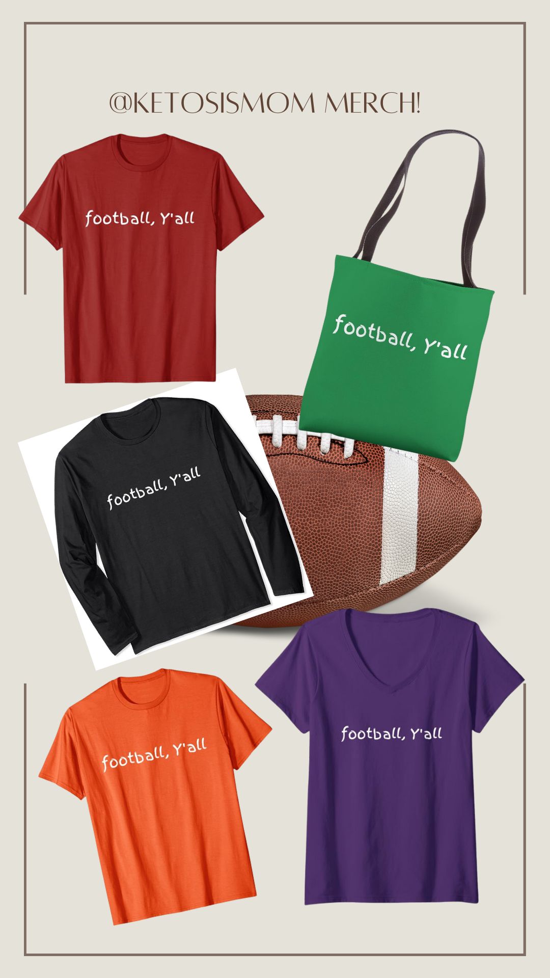 Football, Y'all V-Neck T-Shirt | Amazon (US)