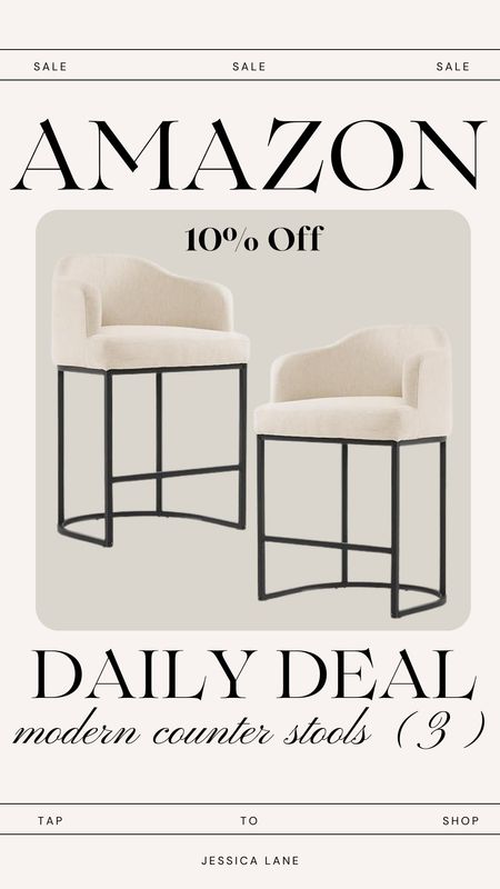 Amazon daily deal, say 10% on this set of three modern upholstered counter stools. Several color options available.Bar stools, counter stools, modern counter stool, kitchen furniture, kitchen seating, Amazon home, Amazon furniture

#LTKsalealert #LTKhome