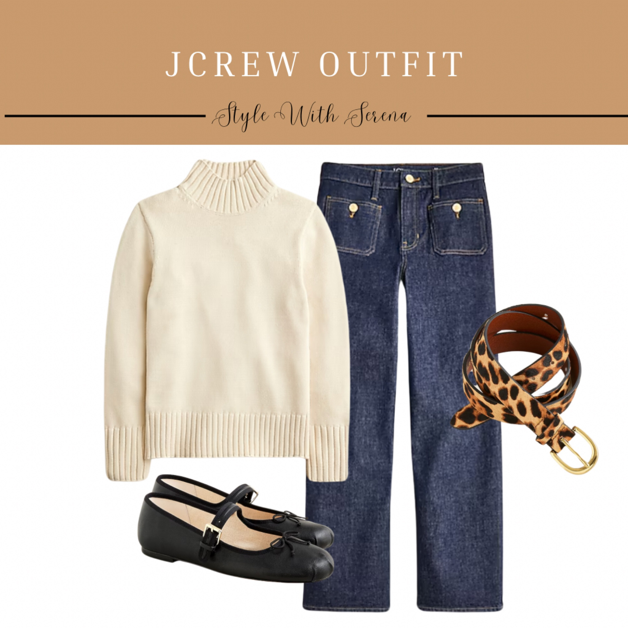 Jcrew outfit, sweater, mock neck, jeans, leopard, belt, flats, fall outfit 

#LTKOver40 #LTKSeasonal #LTKStyleTip