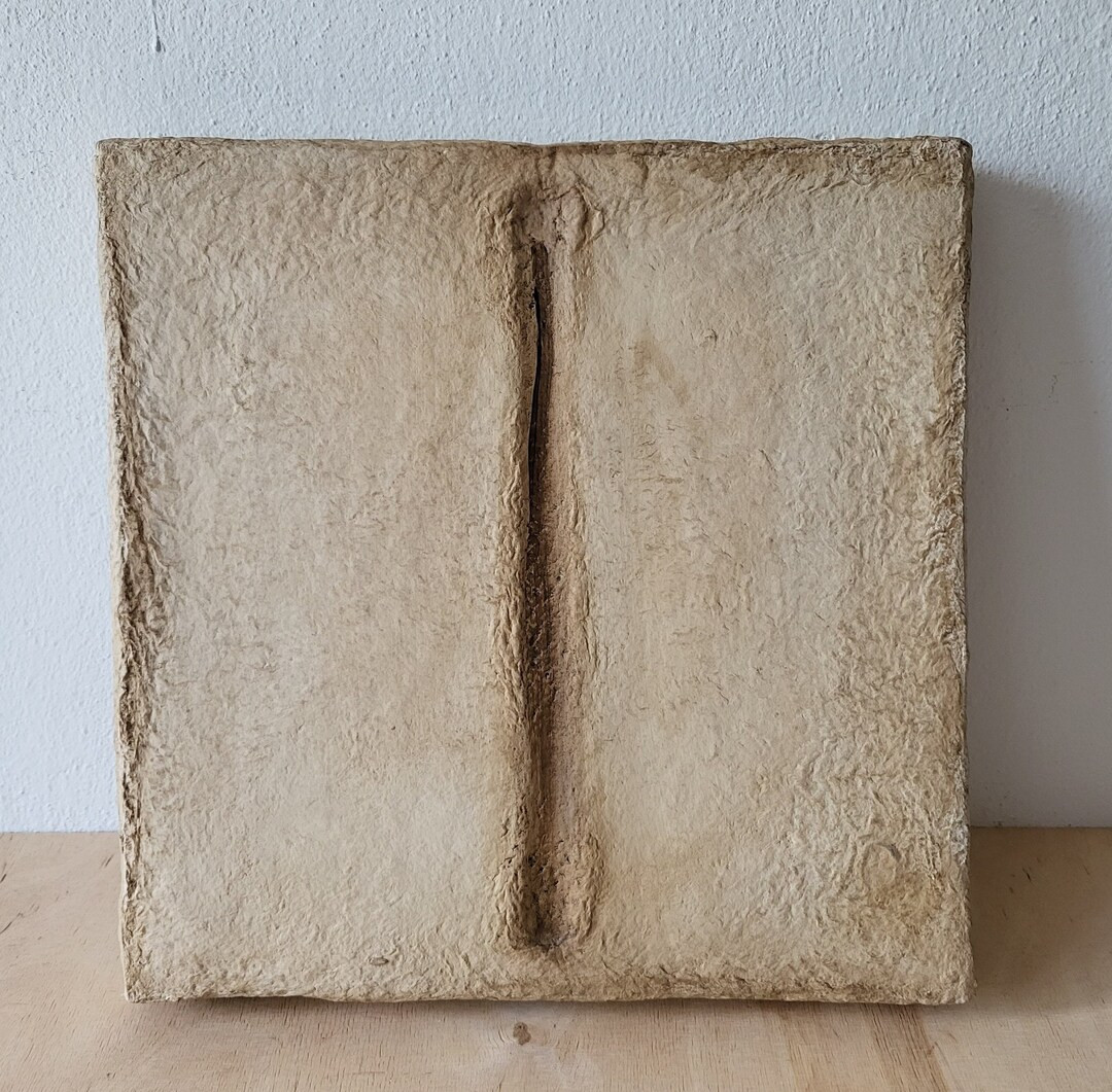 Wabi Sabi Paper Mache Clay Canvas Abstract Wall Art, Organic Wabi Sabi Interior Handmade Paper Ma... | Etsy (US)