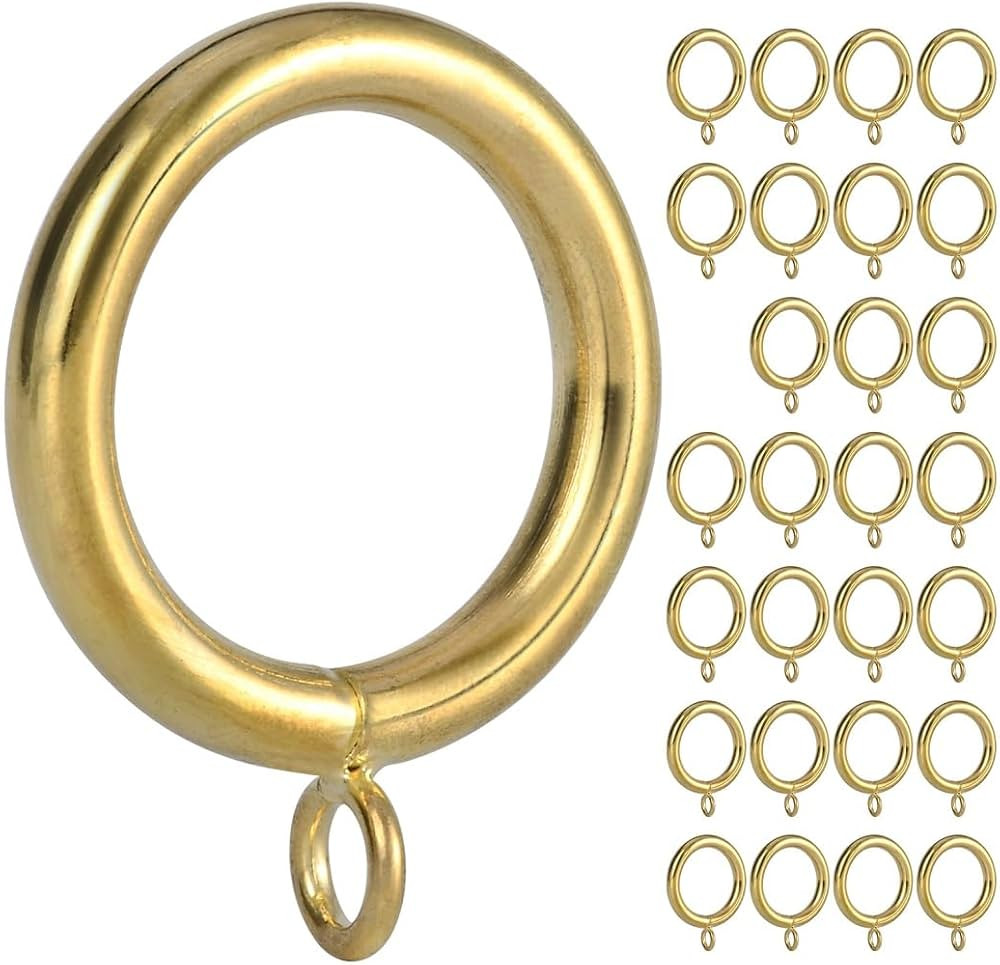 Curtain Ring Metal 28-Pcs 1 1/4- Inch Inner Diameter with Eyelets Fit Up to 1 Inch Rod Large Wire... | Amazon (US)